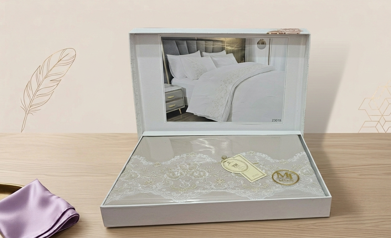 Parure de Draps Élégante avec Broderie – Confort & Luxe pour Votre Chambre