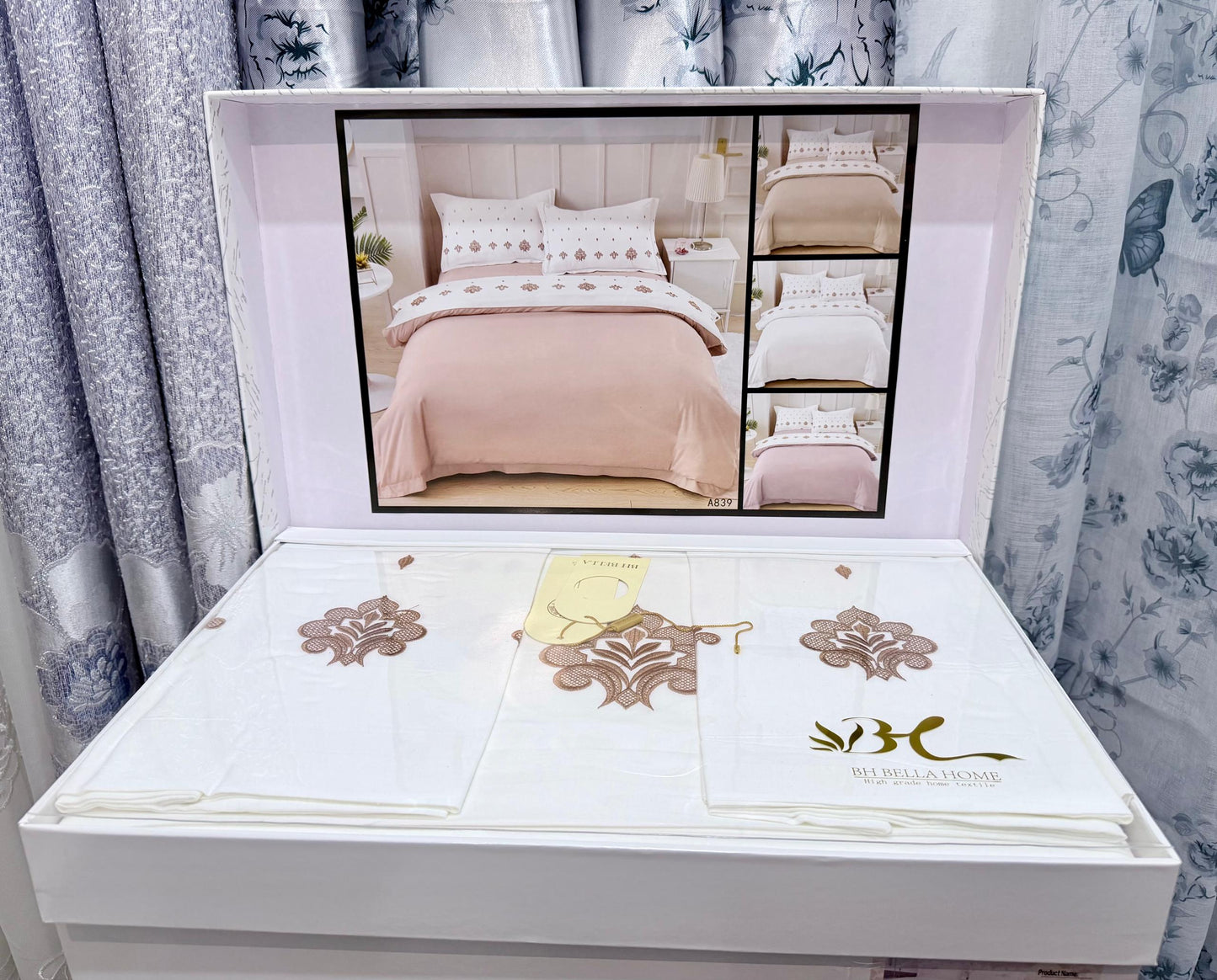 Parure de Draps Élégante avec Broderie – Confort & Luxe pour Votre Chambre
