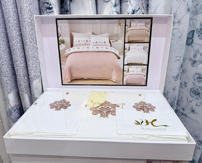 Parure de Draps Élégante avec Broderie – Confort & Luxe pour Votre Chambre