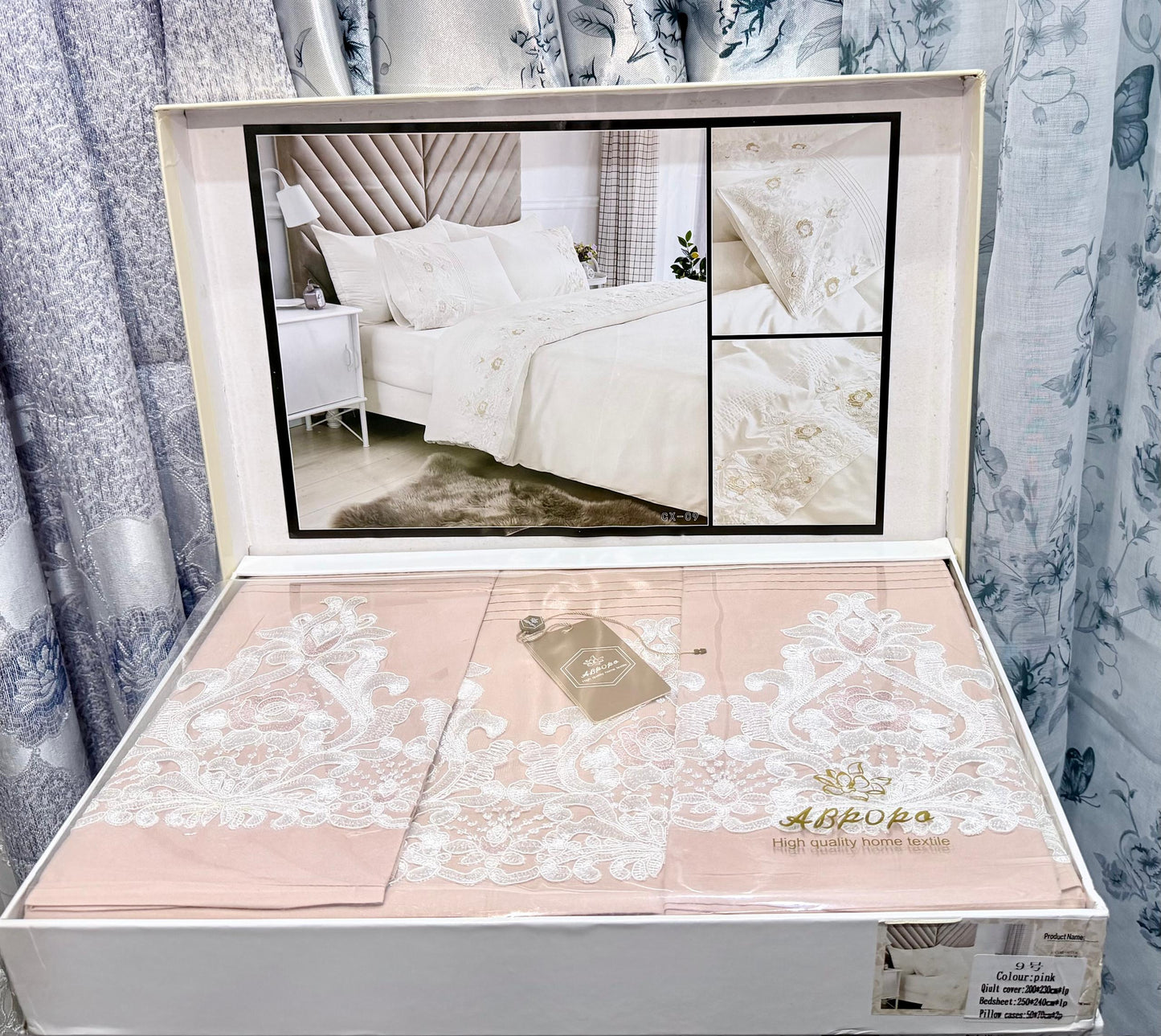 Parure de Draps Élégante avec Broderie – Confort & Luxe pour Votre Chambre