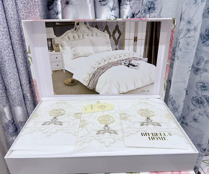Parure de Draps Élégante avec Broderie – Confort & Luxe pour Votre Chambre